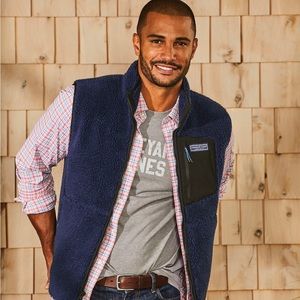 Vineyard Vines Deep Pile Fleece Vest Jacket